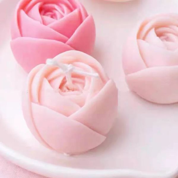 Tulip Flor Shap Soop Moldes 3D Silicone Mold Soop Fazendo bolo de casamento DIY Cupcake Jelly Candy Deco Craft Baking Tools