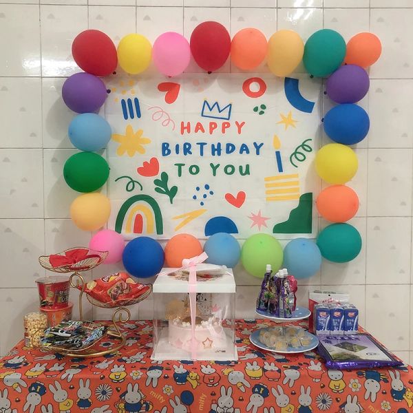 INS Hanging Cloth Party Sfondo Happy Birthday Decorazioni Arazzo tessuto per bambini MOLTI SONO CINETTO COME ASCORSO DELL'AMPORE POTO PROPT