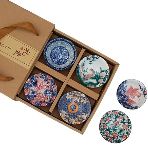 6pcs Çin Ev TeAware Mavi ve Beyaz Porselen Çay Seti El Boyutlu Çay Bardağı Puer Siyah Çay Tieguanyin Seramik Bardak