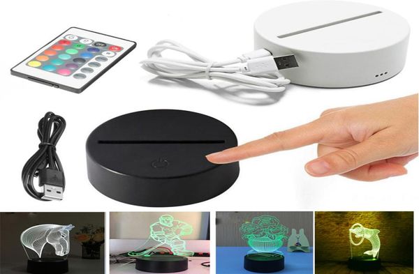 3D светодиодный ночной свет USB 7 Color Touch Switch 3D Оптическая иллюзионная лампа Новинка 3D акриловая настольная лампа 176 Опционально 6544630