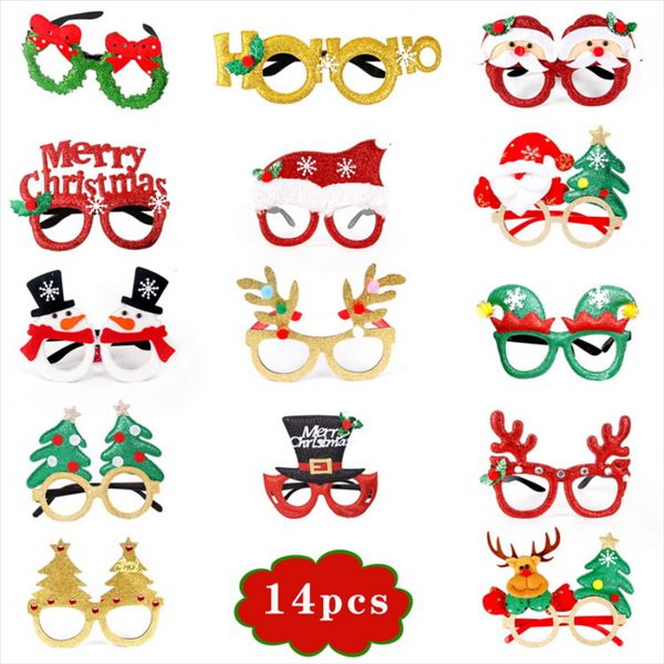 Weihnachtsdekoration Brille Set erwachsener Kinder Weihnachtstag Hut Stirnband Klatz Ring Armband Holiday Party Atmosphäre Lieferungen