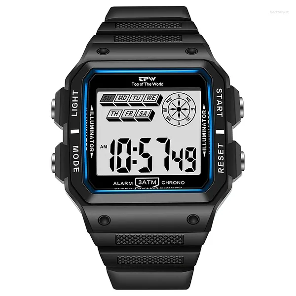 Armbanduhren resistente digitale Uhren 3atm Rechteck -Zifferblatt hart