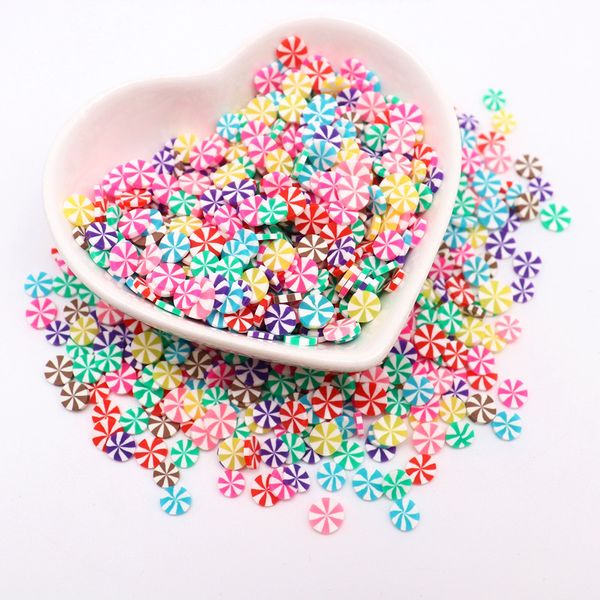 Alpine Sugar Lollipop Polymer Clay Sprinkle Kid DIY, argila macia Argila/UNID ART/Scrapbook Decor Diy, Fatias de doces Filler de lodo