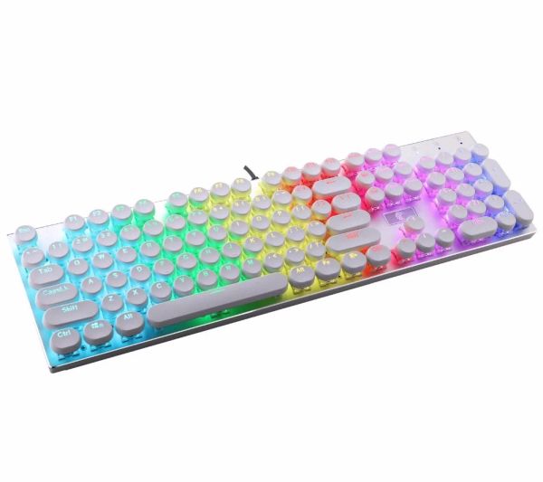 Acessórios White Dypwriter Style Round Keycaps Double Shot injeção de chave mecânica CAP MECÂNICA PARA CHERRY MX Teclado de retroilumação Teclado DIY DIY