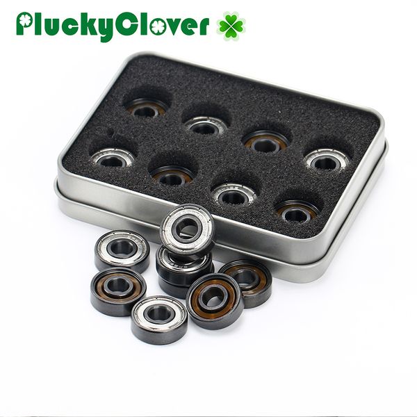 160pcs/lot SI3N4 BSB Cuscinetto a velocità 608Z Black ibrido nero ceramico a sfera 6 cuscinetti da skateboard 608 cuscinetto da 8 mm cuscinetto cuscinetto