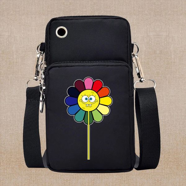 Beutel Sport Sport Tasche Crossbody Taschen für Mädchen Umhängetasche süßes Gänseblümchen -Muster für Samsung/iPhone Coin -Geldbörse