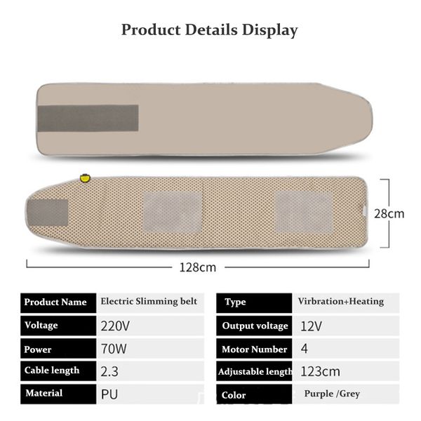 Corpo elettrico vibrazione vibrante cinghia dimmusione della cintura muscolare allenatore massager tempi perdita di peso riscaldamento grasso bruciore eu stag