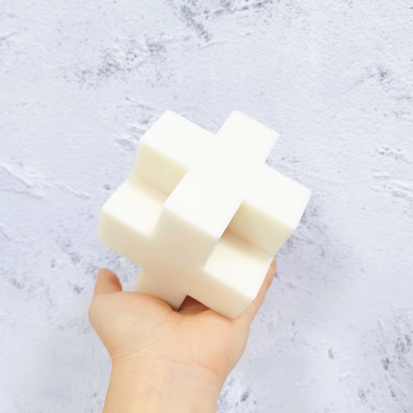 DIY 3D NEWST GEOMETRIC UNIGINAL ARTATED CUBE SILICONE SILICONE PLOOL PLUS SICED CANDLE