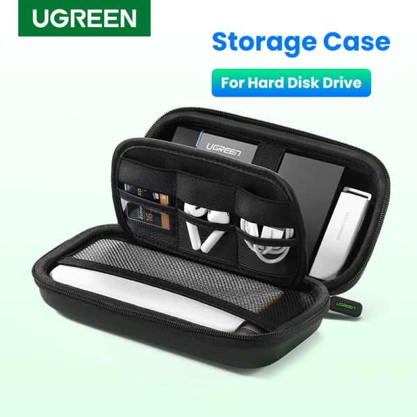 Casos Ugreen Disco rígido capa de disco rígido para disco rígido externo de 2,5 polegadas Caixa de bolsa SSD portátil SSD para Power Bank Storage Bag de viagem