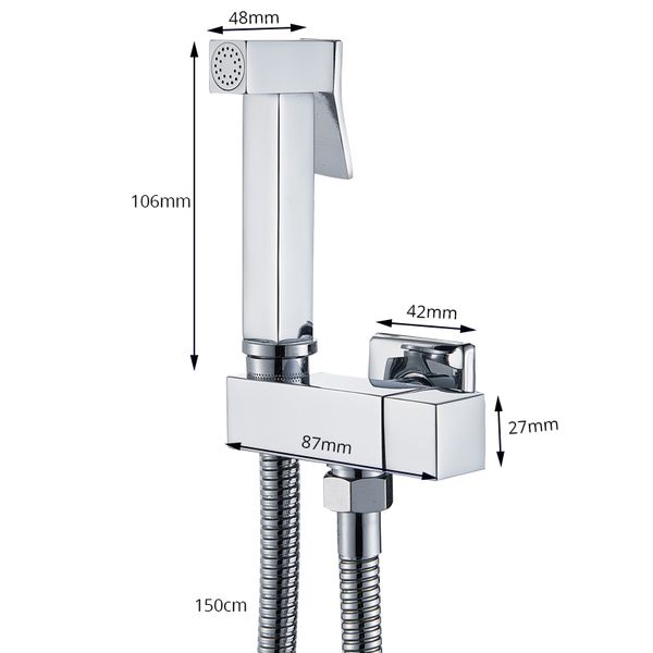 Puntetti ad angolo d'acqua a freddo singolo rubinetti bidet bidet solido ottone quadrata per doccia a mano cucinare gru a 90 gradi