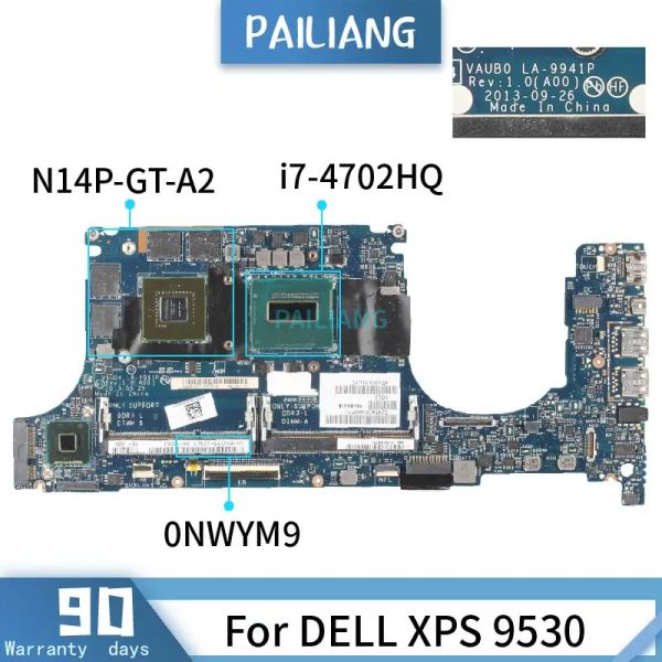 Scheda madre cn0nwym9 0nwym per dell xps 9530 taccuino mainboard la9941p 0nwym9 sr15f i74702hq n14pgta2 laptop scheda madre ddr3 testata