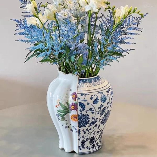 Vasen chinesische und westliche Kombination aus blau weißem Porzellan Vase Creative Home Decoration Keramic Wohnzimmerzubehör