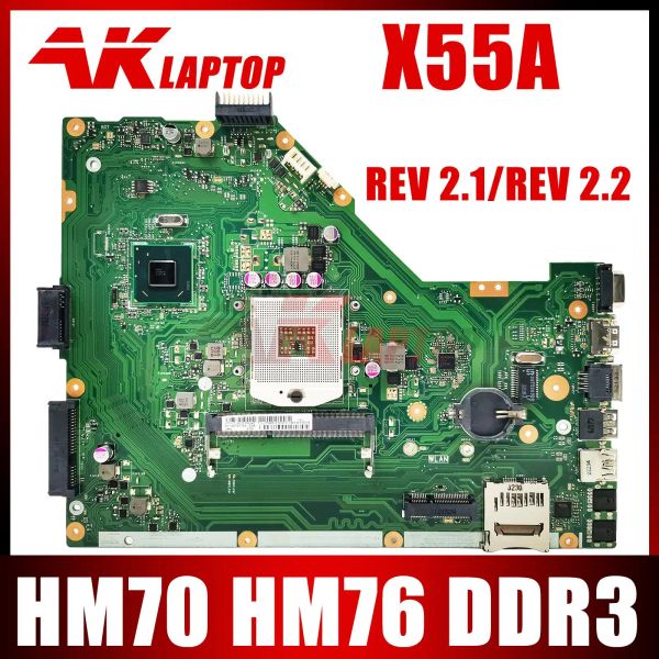 Scheda madre x55a laptop scheda madre HM70 HM76 è adatto per ASUS X55A Mainboard Mainboard originale Rev 2.1/Rev2.2 DDR3