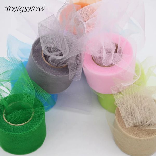 25 yard 5 cm Multicolore Crystal Tulle Roll Organda tessuto a valotta a valotta fauci per baby shower ragazze tutu gonna regalo per matrimoni decorazioni per feste