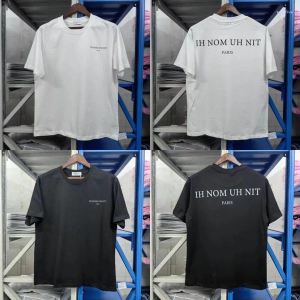 Camisetas masculinas Logotipo de letra colorida sólida ih nom uh nit shirt para homens mulheres estilo verão preto branco manga curta camisa de algodão camisetas superdizes