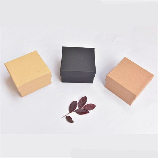 1 pc Small di carta Kraft, scatola di sapone fatta a mano con cartone marrone, scatola regalo di Natale in carta artigianale bianca Black Packaging Jewelry Box