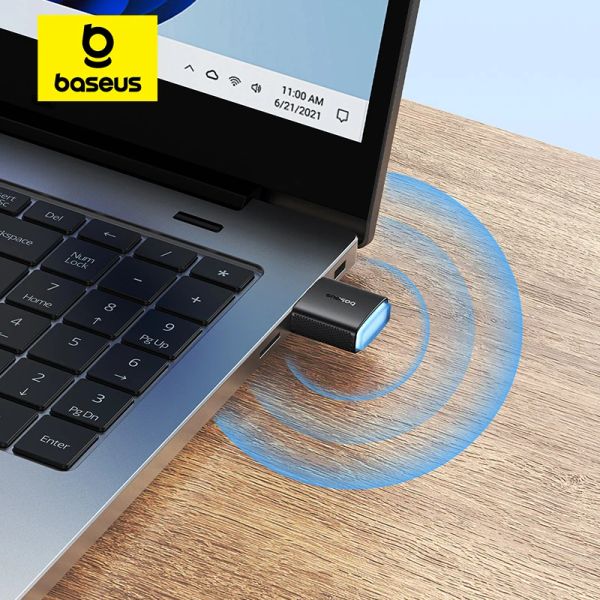 Kartlar Baseus WiFi Adaptörü WiFi 4/5 5G 2.4G USB WiFi Kart Donle PC Dizüstü Bilgisayar Anteni USB Ethernet Daha Hızlı Kablosuz Nic Ağ Kartı