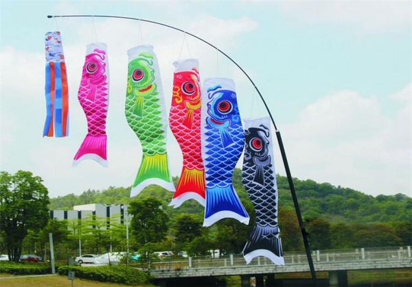 Koinobori Koi Nobori Carp Windsocks Streaters Clorful Fish Flag Coremer Med Fish Kite Flag Decor Decor 40 см 55 см 70 см 13366894