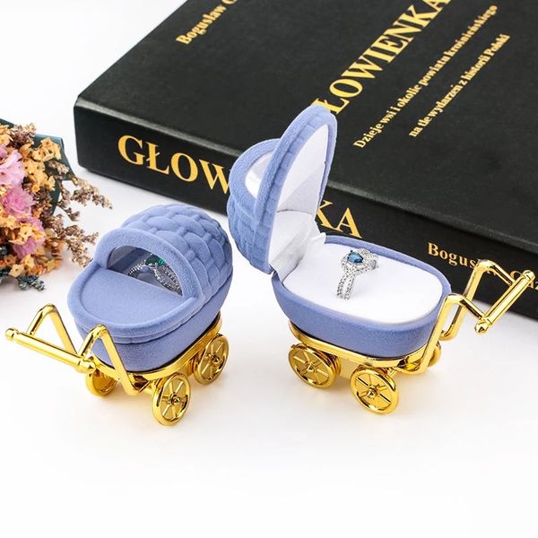 Caixa de presente de veludo Brincos de anel de orelha colar presente jóias caixa de embalagem de jóias para o titular de exibição de noivado de casamento