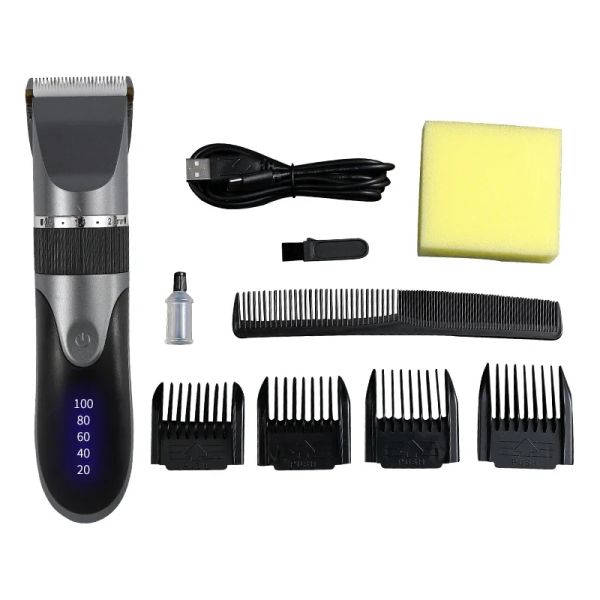 Trimmers Professionelles Haar Clipper Barber Bart Trimmer wiederaufladbare Haarschneidemaschine Keramikblatt Stille Erwachsene Kinder Haarschnitt für Männer