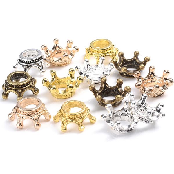 102050pcs Crown Form Charms End Perlenkappen