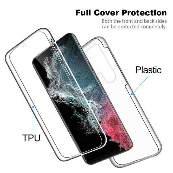 360 Custodia per il corpo completo per Samsung S22 S23 S24 Ultra 5G SILICO DOPPIO TPU Coque Sumsung Sumsung S 23 22 24 Plus S23+ S24+