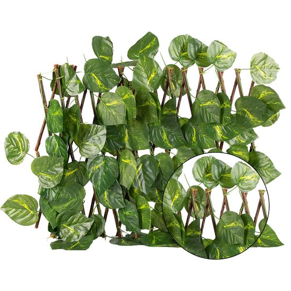 Cerca de jardim artificial retrátil Expandível Ivy Fence Fence Vides Wood Salbing Frame Gardening Plant Home Decorações