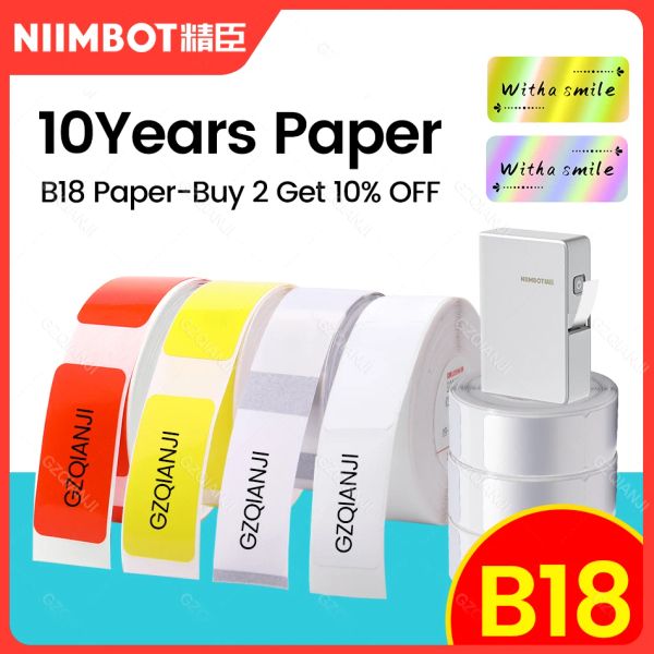 Stampanti Niimbot B18 Etichetta per animali domestici Transfer Paper Keep 810 anni adesivo graffiante nastro in carbonio colorato per etichetta portatile