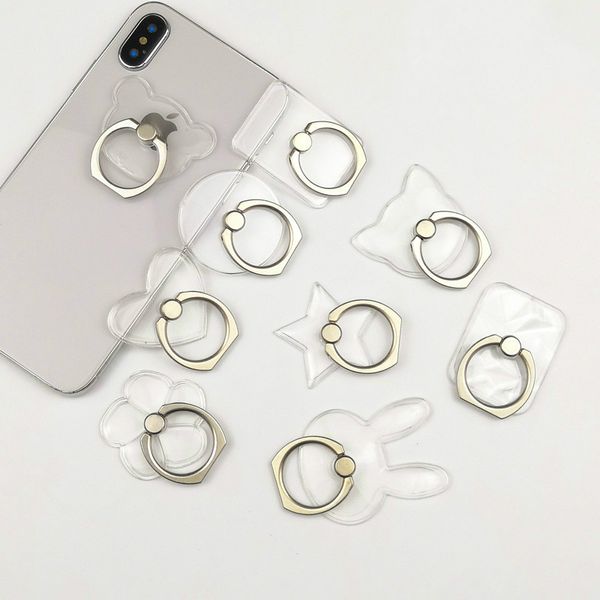 1pc Universal Stent Mobiltelefonhalter Ständer Finger Ring für niedliche Mobiltelefone Smartphone Transparent Halter für iPhone XS Max 8