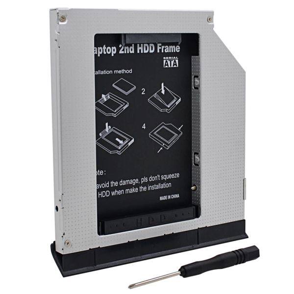 Gabinete para Dell Latitude E6320 E6420 E6520 E6330 E6430 E6530 OptiBay Aluminium 2nd HDD Caddy 9,5mm SATA 3.0 2,5 