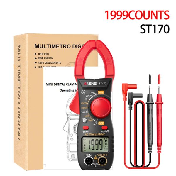 ANENG ST170 LCD Digital Clamp Meter DC/CA Corrente CA Multimetro Ammentage Tensione Tensione Gurrena Capacità NCV OHM Strumento di prova NCV