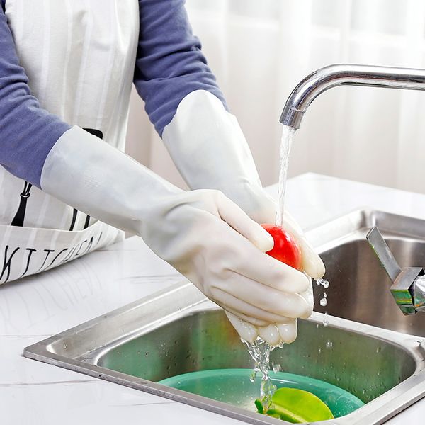 Luvas domésticas de látex de nitrila para venda de lavagem de louça a quente lavagem de lavagem de lavagem de esponja Limpeza de cozinha de borracha 1 par