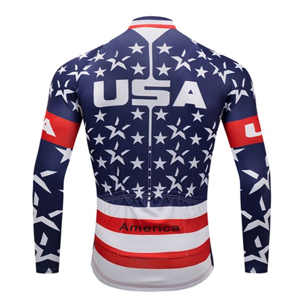 USA USA Ciclaggio per maglione a manica lunga abiti da bici da bici da strada mtb giacca da discesa ideale abbigliamento da camicia sportiva rotazione bavaglino golf golf