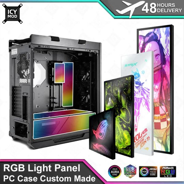 Pannello di illuminazione RGB RGB Pannello colorato di Argb su misura Aura Sync Water Raffreddamento Acqua Mod per PC Case VGA Pannello laterale Backplate Symphony