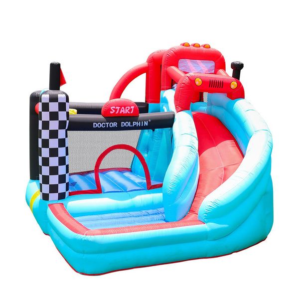 Castelo inflável seguro para crianças pequenas festas infantis de infância portátil Bouncer Slide Combo Jumper Bounce House com Slide Indoor Toys Racing Car Tema do quintal Play Diverty
