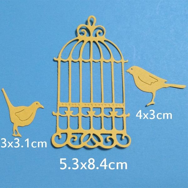 Birdcage Birds Metal Cutting matrizes para scrapbooking de scrapbooking Card de papel decorativo artesanato