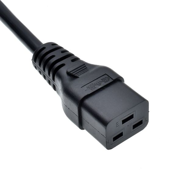 Plug IEC 316p6 a cavi di alimentazione del connettore C19, 16A, 250 V, H05VV-F da 2,5 mm, pin e cole a manica al connettore IEC