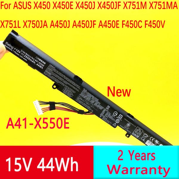 Batterien Neue A41x550e Laptop Batterie für ASUS x450 x450E x450J x450JF x751m x751MA x751L x750JA A450J A450JF A450E 15V 44WH hohe Qualität