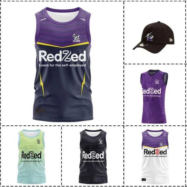 2024 Melbourne Storm Home Away Treinando Singlet Rugby Jersey - Mens tamanho S -xxxl Número de nome personalizado