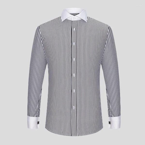 Camicie da uomo vestito 2024 Versione coreana camicia a manicotto lungo manicotto per maniche lunghe collare smoking da smokin