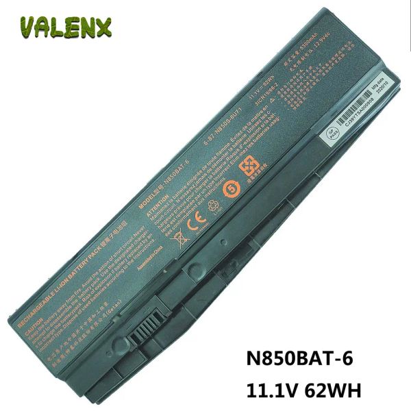 Baterias Nova bateria de laptop N850BAT6 para Clevo N850 N850HC N850HJ N870HC N870HJ1 N870HK1 N850HJ1 N850HK1 N850HN 11.1V 62WH