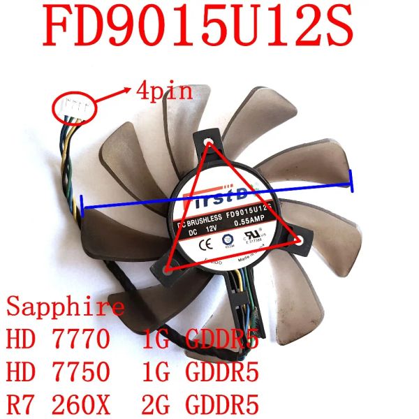 Kühlung kostenloser Versand Firstd FD9015U12S 4Pin 85 mm 39x39x39mm 0,55a für Sapphire HD7770 77501G GDDR5 R7 260x 2G GDDR5 Grafikkartenlüfter