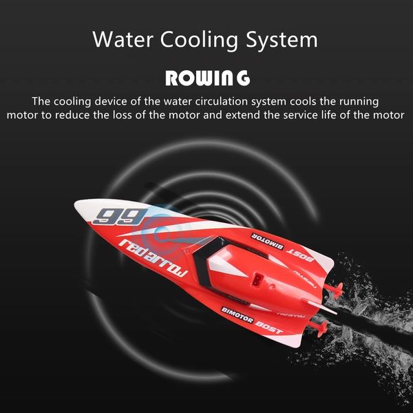 Water Kid Toy Racing Remote Control Modeboat 2.4G Raffreddamento ad acqua Doppia elica alimenta fuori lasciando l'acqua ad alta velocità RC giocattolo