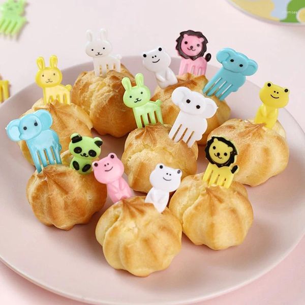 FORCHI 49-79pcs Fork Fork Picks for Kids Animals Dessert Dessert Mini Cartoon Stuffick Pastry Party Supply