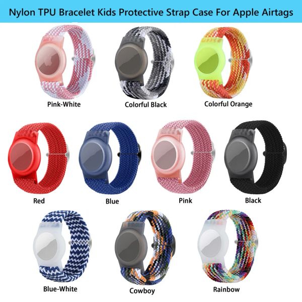 Pulseira infantil para maçã Airtags Case protetora Anti -Scratch Pulseira Ajusta ajustável para Apple Air Tag GPS Rastreador de rastreador