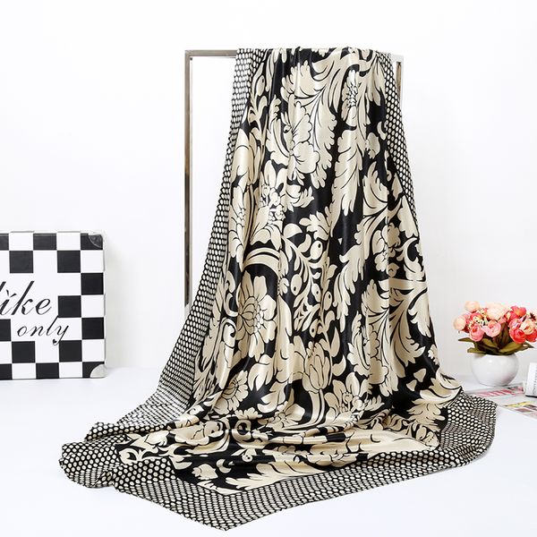 2019 novo padrão de flor Fabric tecido de seda digital a jato de seda tecido de cetim macio chinês tecido de seda atacado pano de seda 90cm x 90cm
