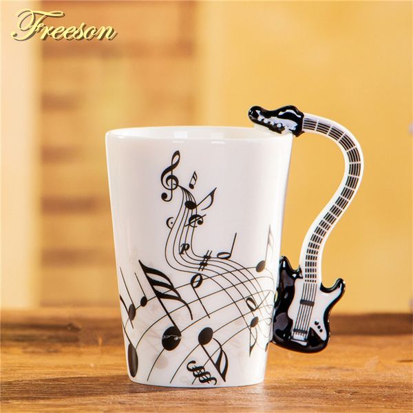 240/400 ml Creative Electric Guitar Musica Musica Musica Mug Ceramica Ceramica Coppa in porcellana Tè Cafe Tazza Coffee Tazza Decorazione