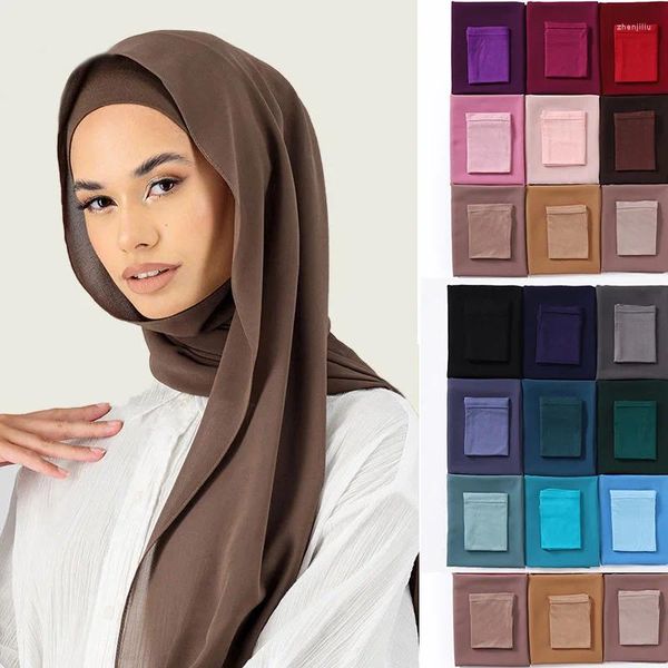 Schals zweiteiligen Set Chiffon Hijab Matching Undercap Schal mit Unterstrich -Schals für Frauen