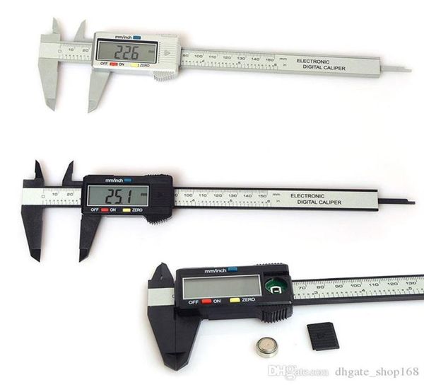 150mm 6 inç LCD Dijital Elektronik Karbon Fiber Vernier Caliper Gösterge Mikrometre Plastik Kaliper28141342064