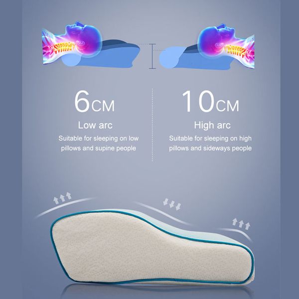 Pillow de espuma de espuma de memória Verão Summer-Cool Anti-Snore Ortopédico Pillow Sleep Pillow Slow Rebound Healthcare Neck Pillow for Home Beddings